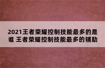 2021王者荣耀控制技能最多的是谁 王者荣耀控制技能最多的辅助